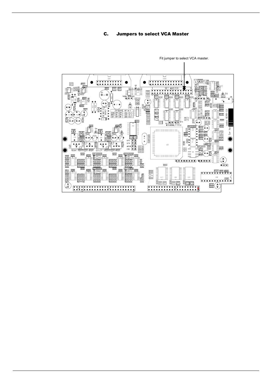 C. jumpers to select vca master | Cadac R-Type User Manual | Page 117 / 139