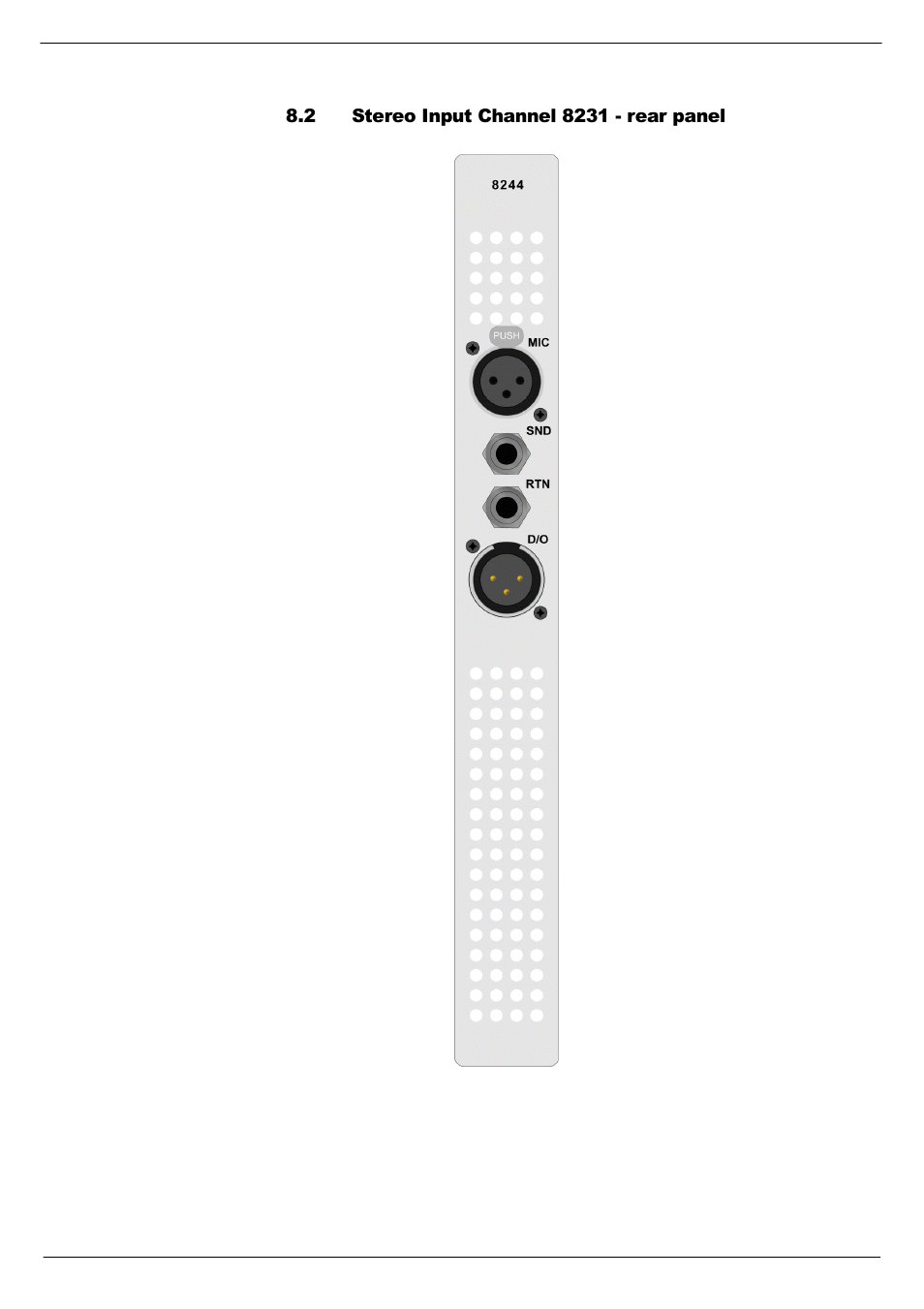 2 stereo input channel 8231 - rear panel, Stereo input channel 8231 - rear panel -9 | Cadac R-Type User Manual | Page 75 / 139