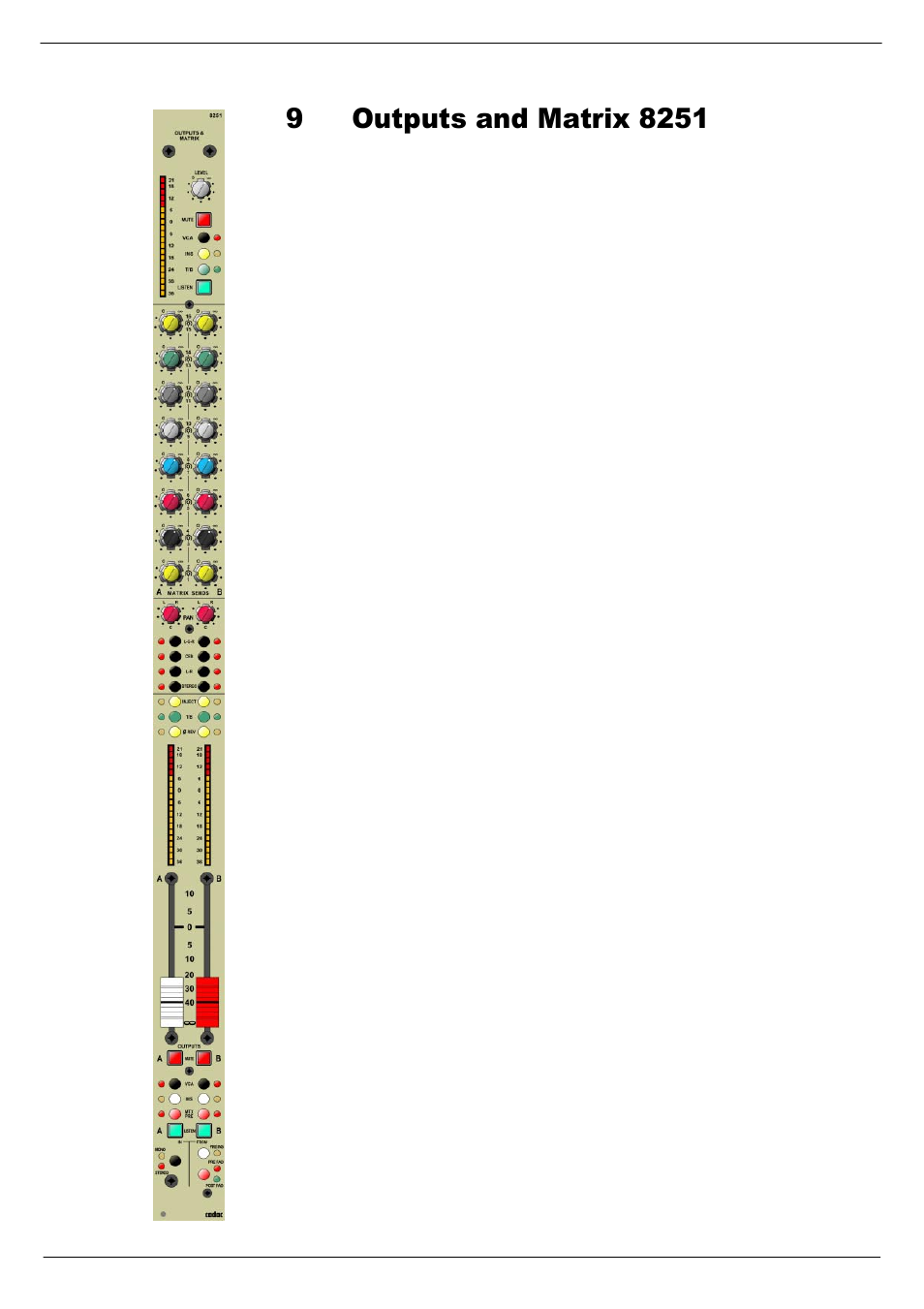 9 outputs and matrix 8251 | Cadac R-Type User Manual | Page 79 / 139