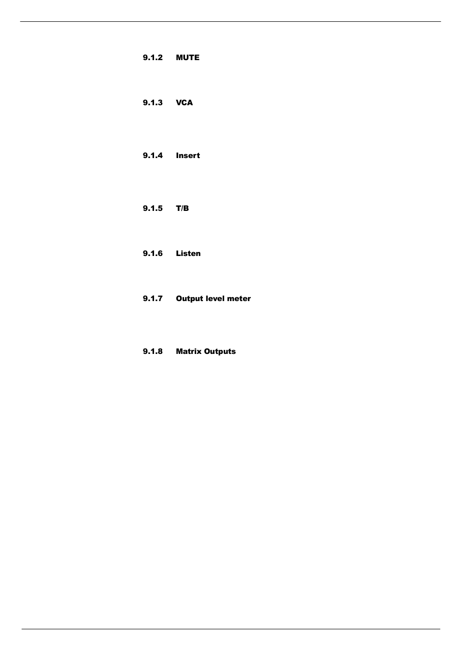 2 mute, 3 vca, 4 insert | 5 t/b, 6 listen, 7 output level meter, 8 matrix outputs | Cadac R-Type User Manual | Page 81 / 139
