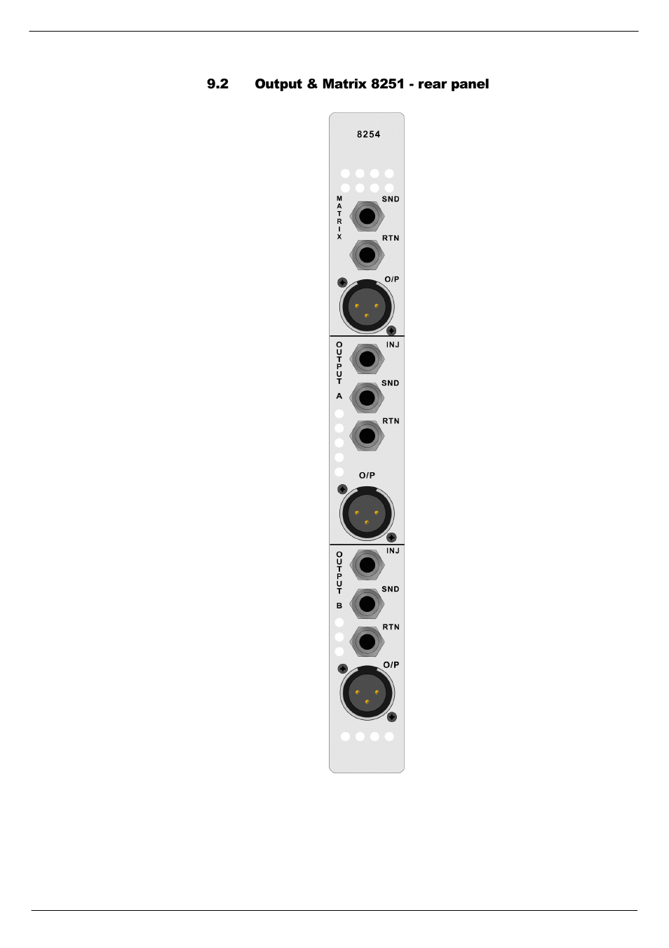 2 output & matrix 8251 - rear panel, Output & matrix 8251 - rear panel -9 | Cadac R-Type User Manual | Page 87 / 139