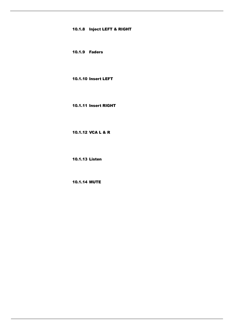 8 inject left & right, 9 faders, 10 insert left | 11 insert right, 12 vca l & r, 13 listen, 14 mute | Cadac R-Type User Manual | Page 95 / 139