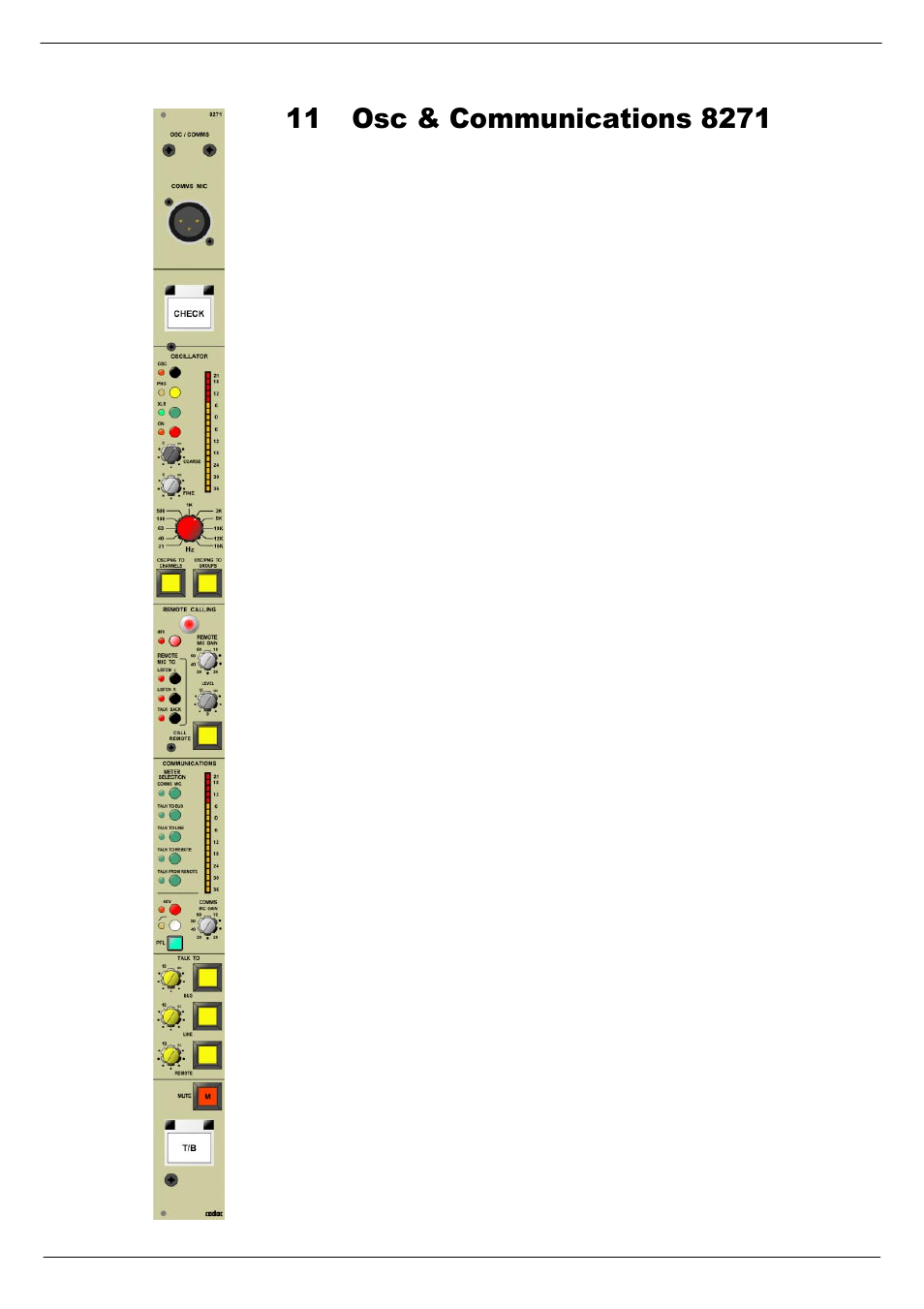 11 osc & communications 8271 | Cadac R-Type User Manual | Page 99 / 139