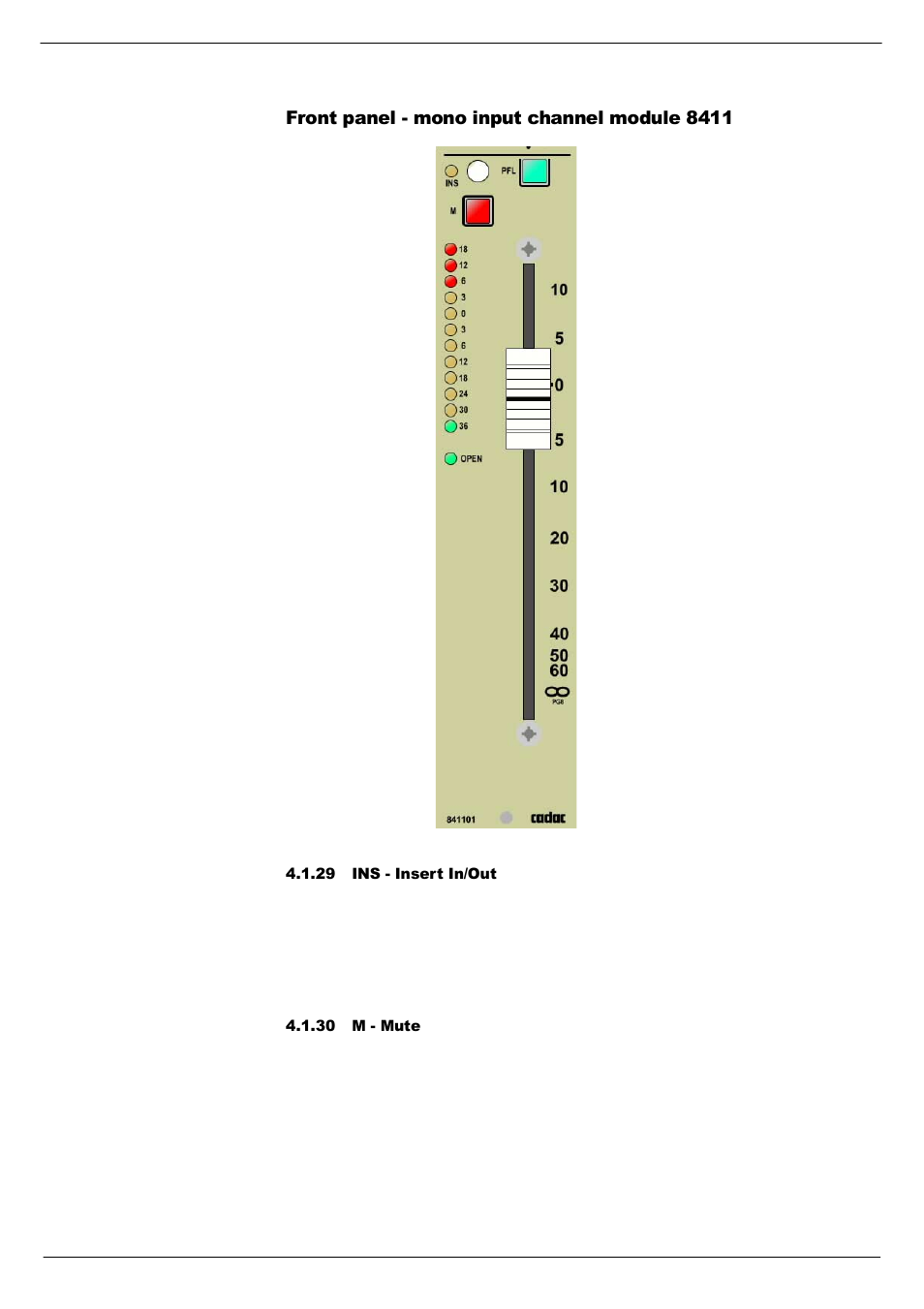 29 ins - insert in/out, 30 m - mute, Urqw#sdqho#0#prqr#lqsxw#fkdqqho#prgxoh#;744 | Cadac S-Type User Manual | Page 25 / 74
