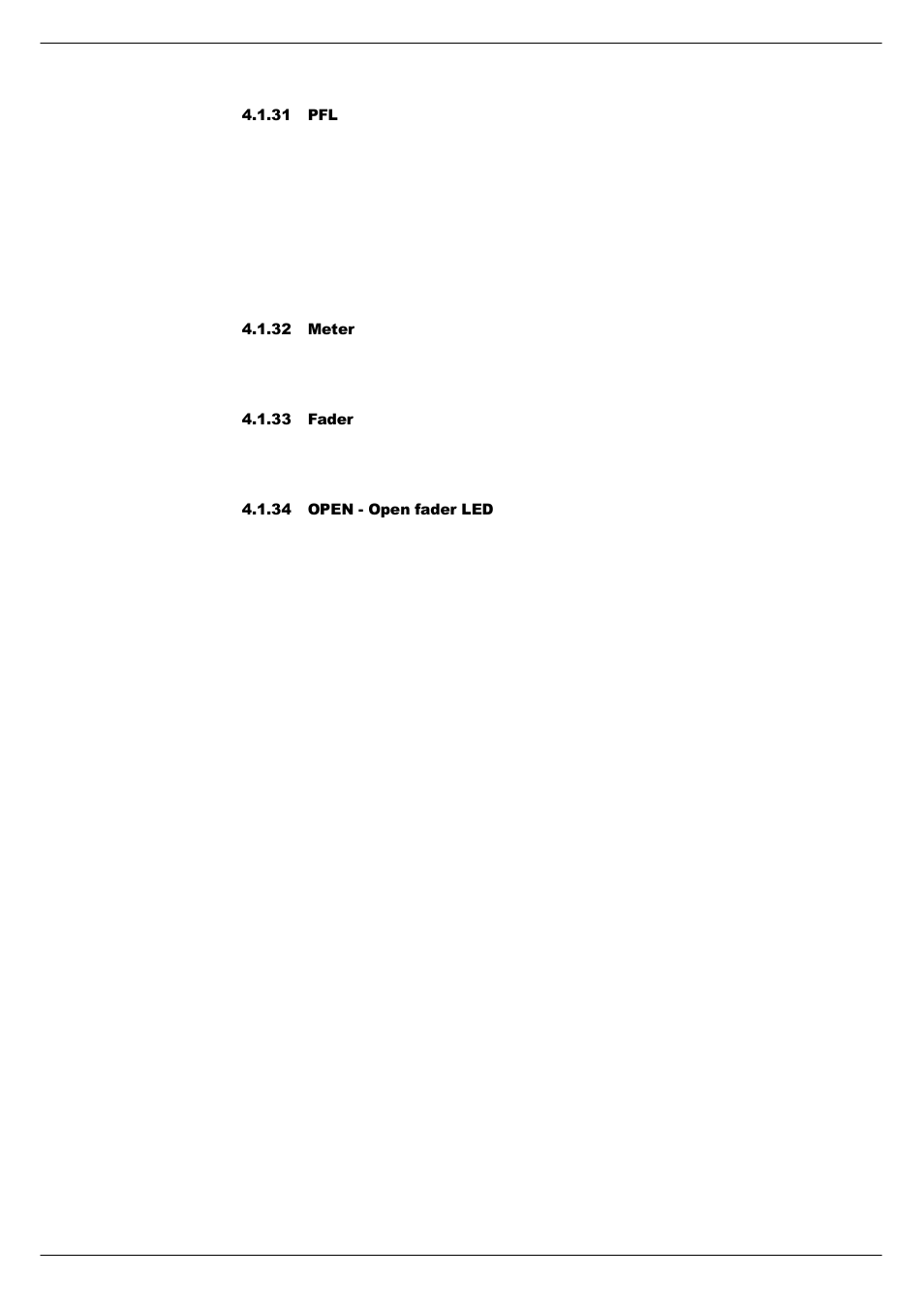 31 pfl, 32 meter, 33 fader | 34 open - open fader led | Cadac S-Type User Manual | Page 26 / 74