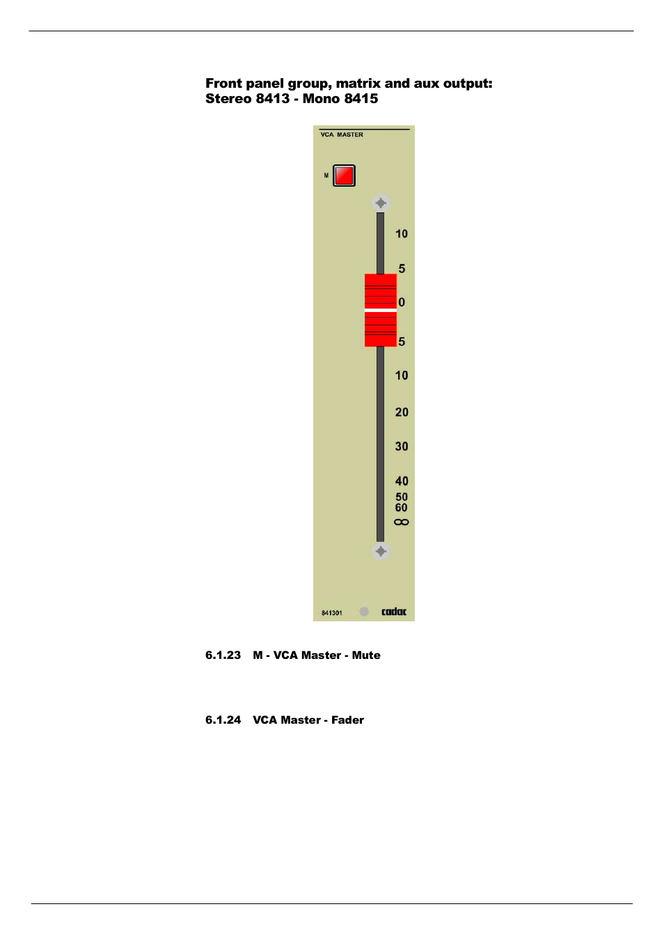 23 m - vca master - mute, 24 vca master - fader | Cadac S-Type User Manual | Page 45 / 74