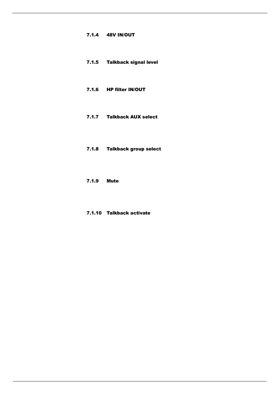 4 48v in/out, 5 talkback signal level, 6 hp filter in/out | 7 talkback aux select, 8 talkback group select, 9 mute, 10 talkback activate | Cadac S-Type User Manual | Page 49 / 74