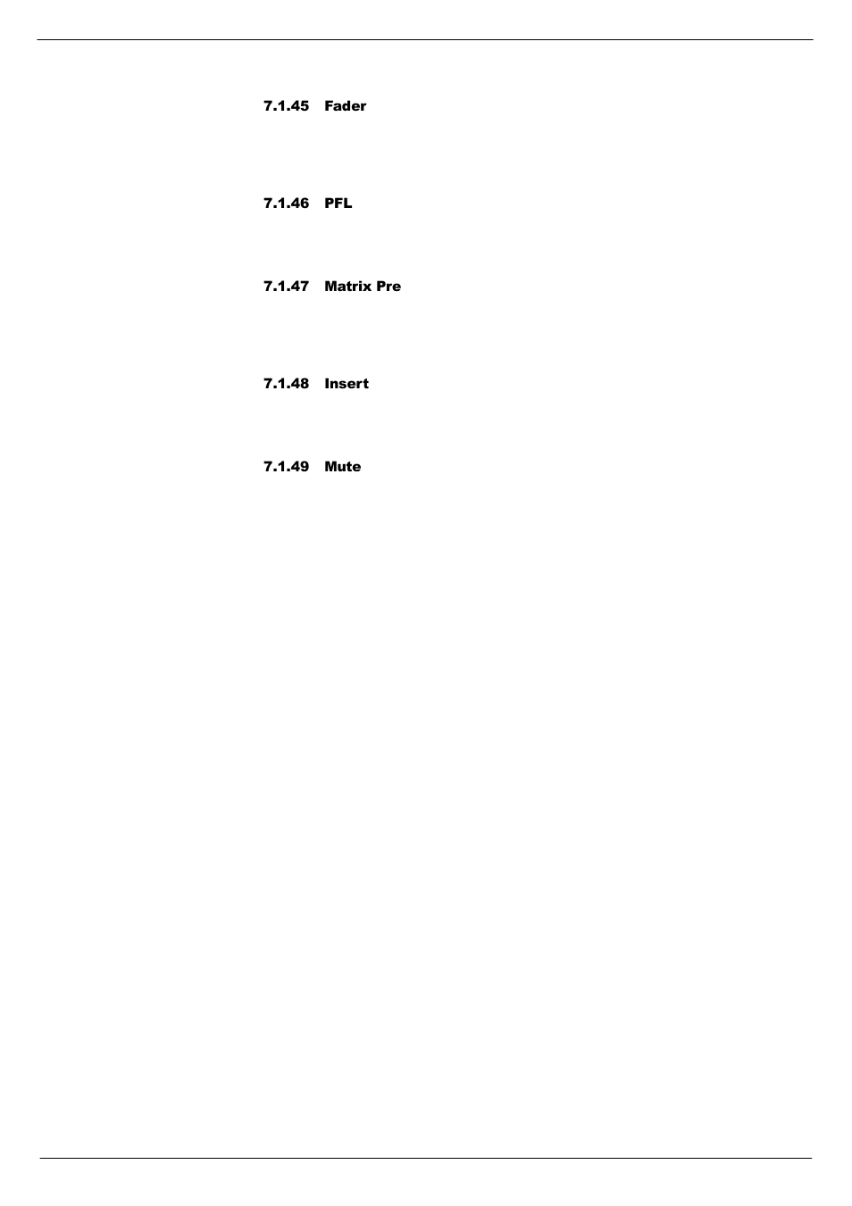 45 fader, 46 pfl, 47 matrix pre | 48 insert, 49 mute | Cadac S-Type User Manual | Page 55 / 74