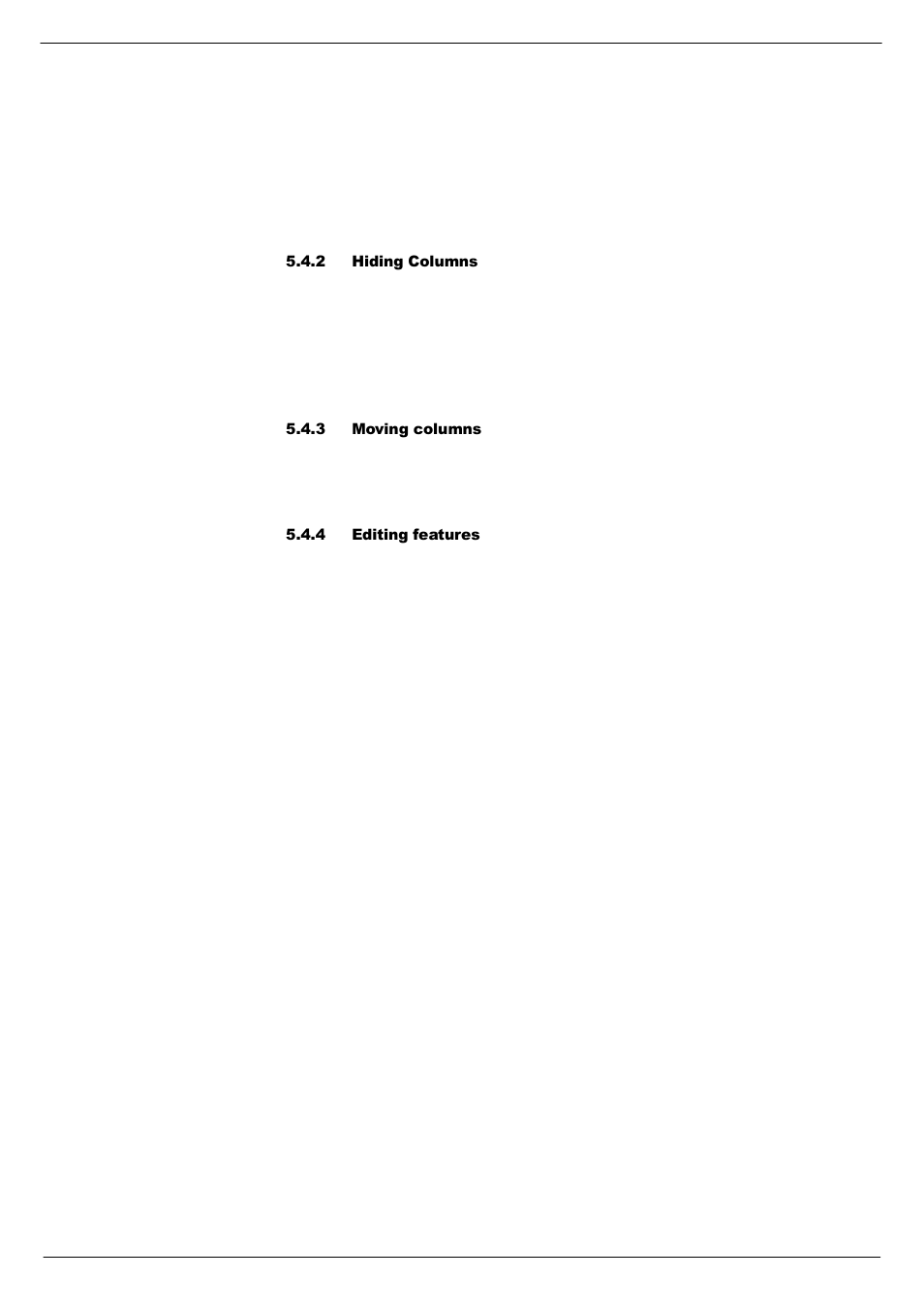 2 hiding columns, 3 moving columns, 4 editing features | Hiding columns -5, Moving columns -5, Editing features -5 | Cadac SAM User Manual | Page 45 / 96