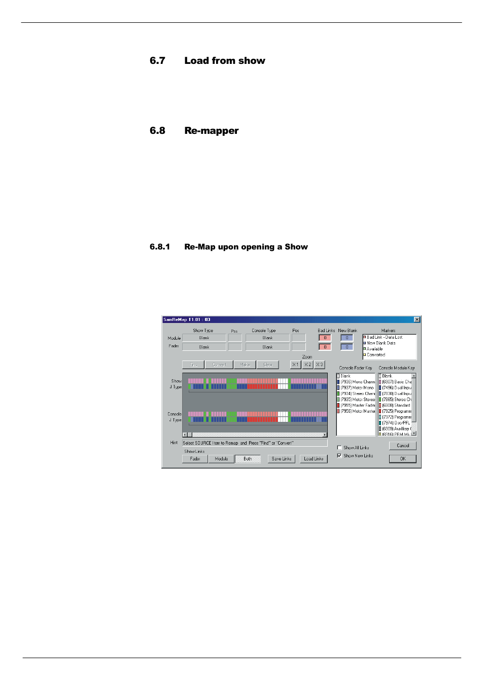 7 load from show, 8 re-mapper, 1 re-map upon opening a show | Load from show -5, Re-mapper -5 6.8.1, Re-map upon opening a show -5, /rdg#iurp#vkrz, 91; 5h0pdsshu | Cadac SAM User Manual | Page 53 / 96