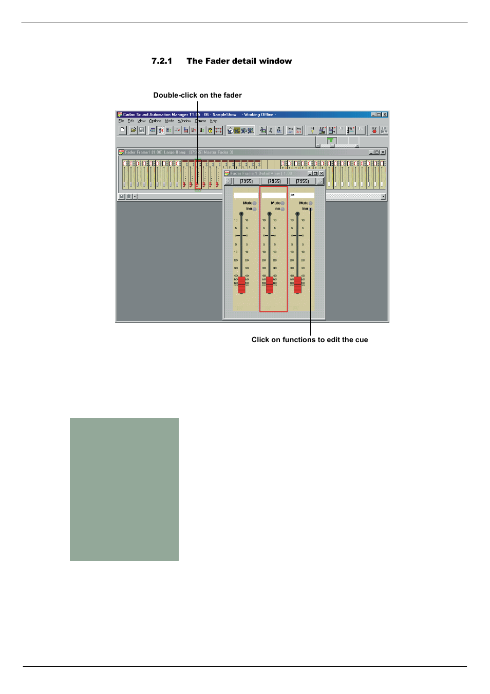 1 the fader detail window, The fader detail window -3 | Cadac SAM User Manual | Page 61 / 96