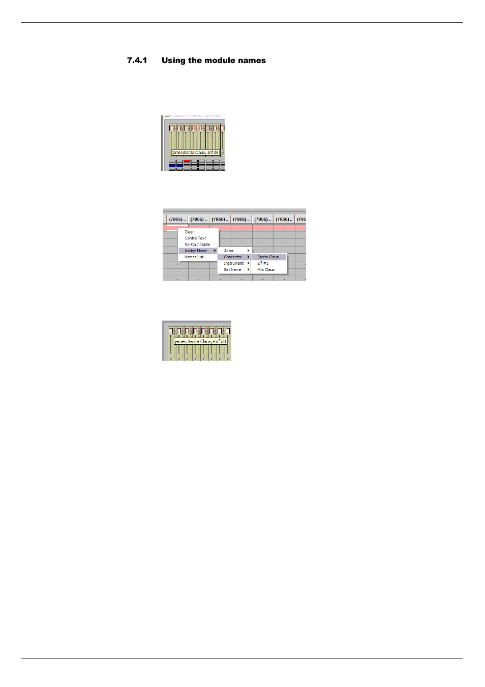 1 using the module names, Using the module names -6 | Cadac SAM User Manual | Page 64 / 96