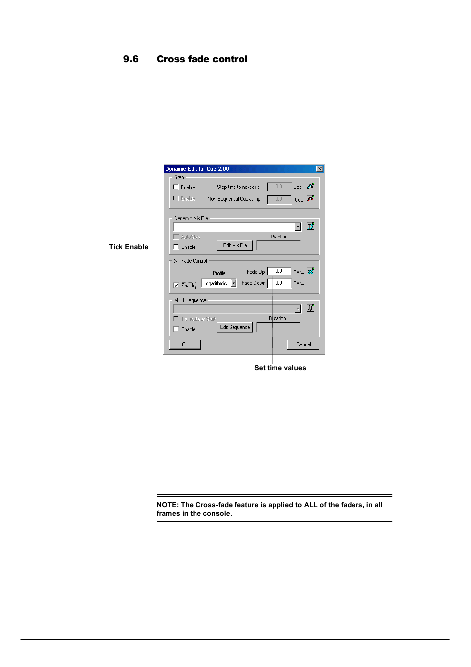 6 cross fade control, Cross fade control -6, 19 &urvv#idgh#frqwuro | Cadac SAM User Manual | Page 92 / 96