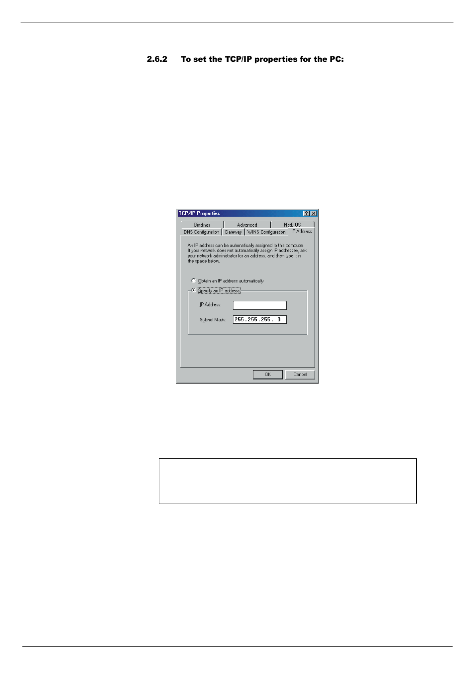 2 to set the tcp/ip properties for the pc | Cadac Seance User Manual | Page 23 / 39