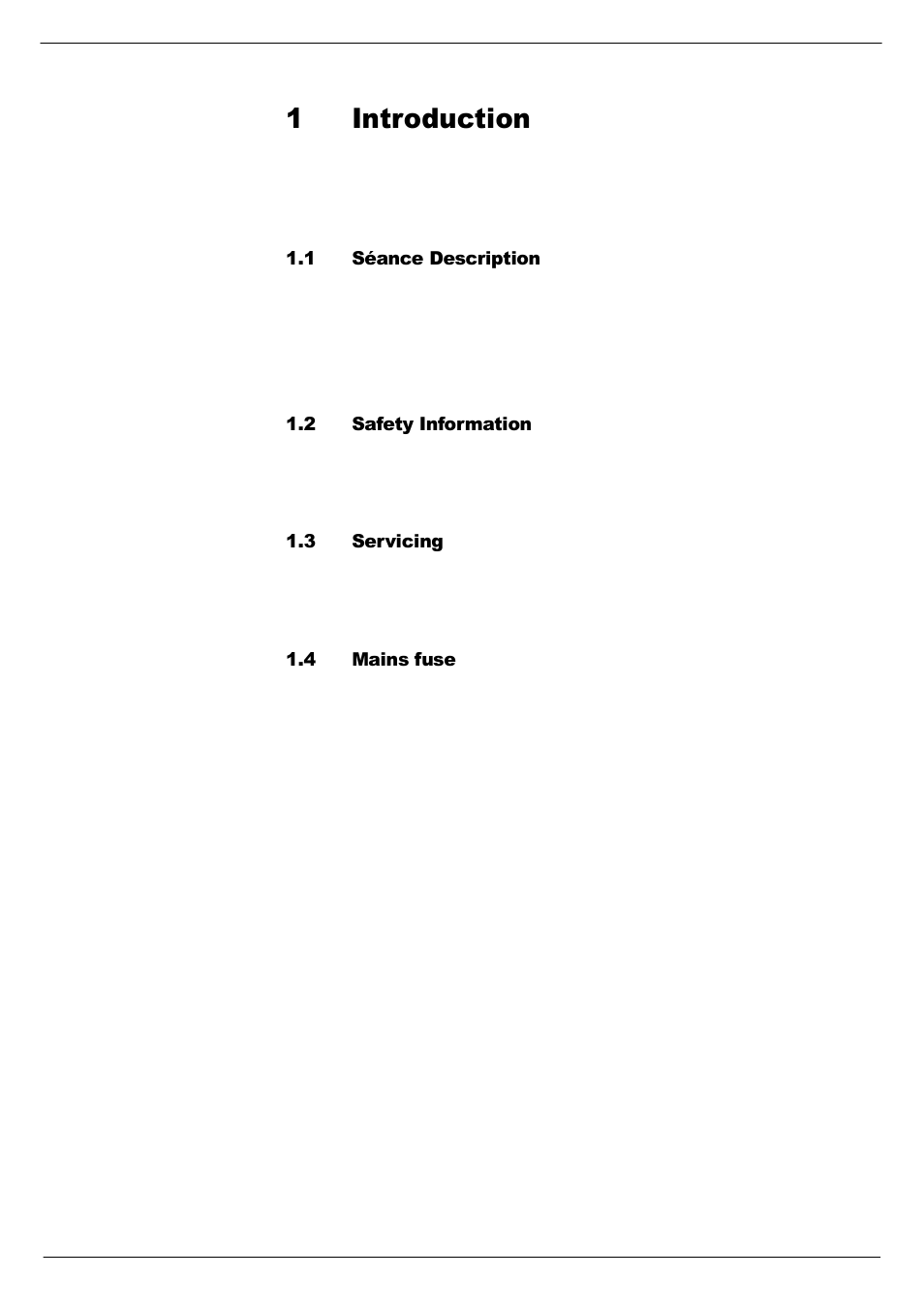 1 introduction, 1 séance description, 2 safety information | 3 servicing, 4 mains fuse, Séance description -1, Safety information -1, Servicing -1, Mains fuse -1, 4,qwurgxfwlrq | Cadac Seance User Manual | Page 5 / 39