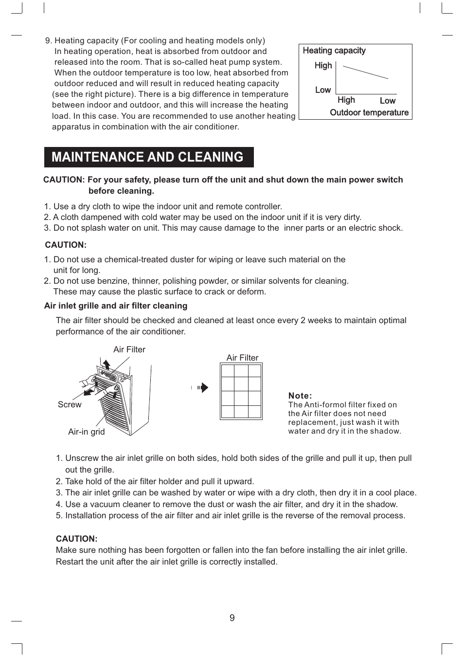 页 11, Maintenance and cleaning | Campomatic AC50MF User Manual | Page 11 / 13