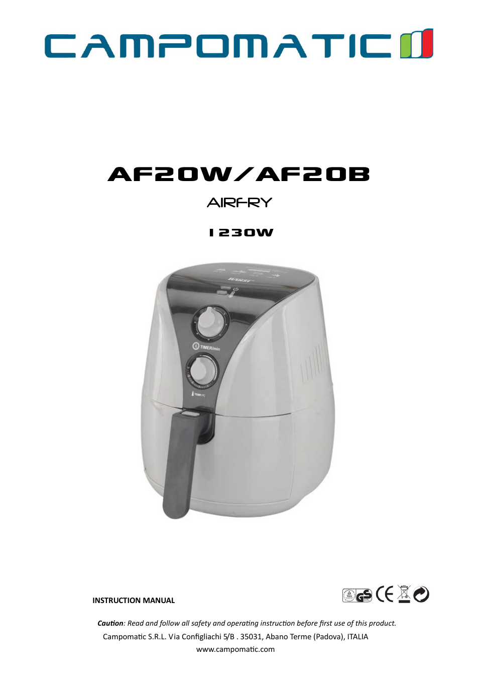 Campomatic AF20B User Manual | 21 pages