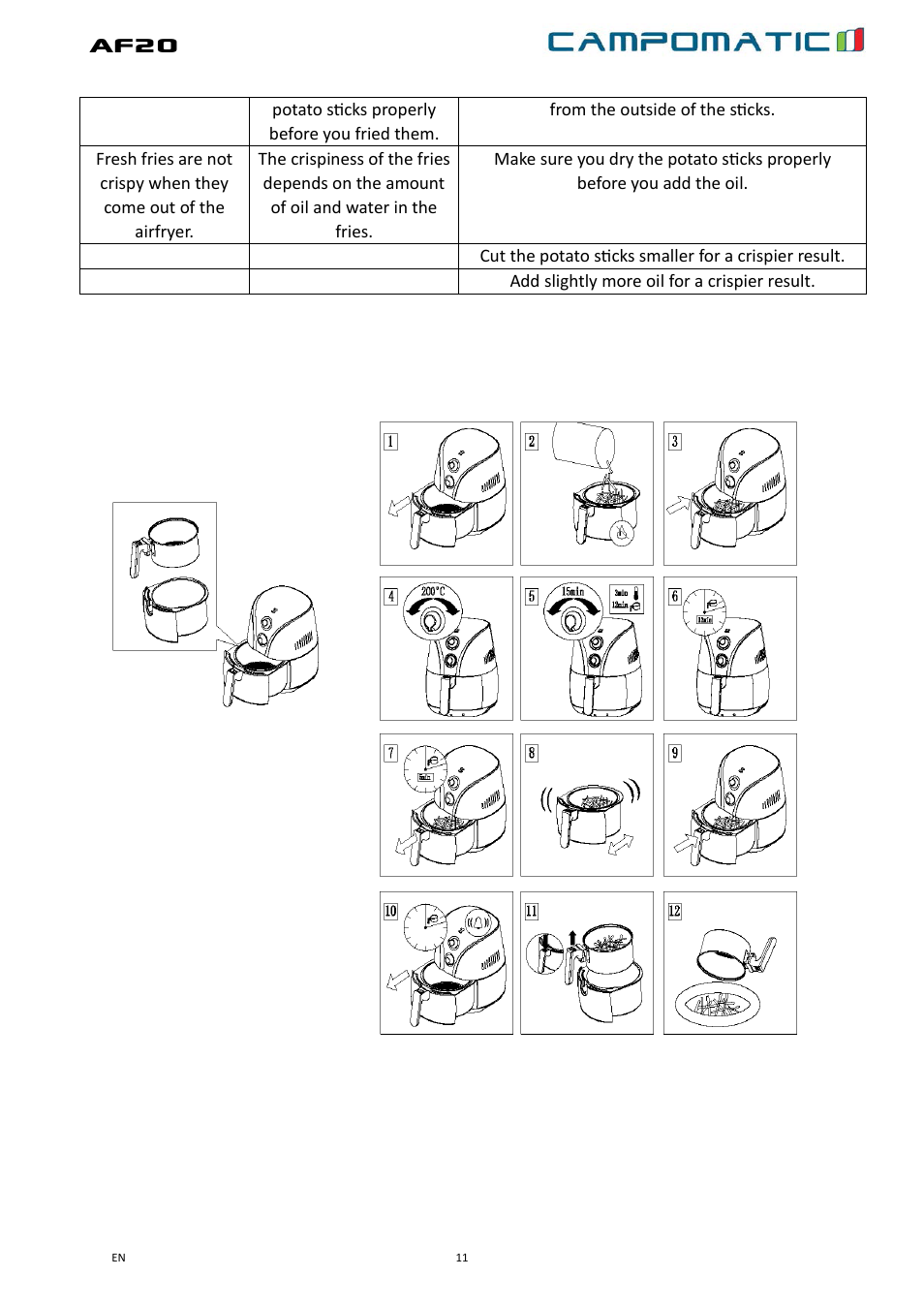 Af20 | Campomatic AF20B User Manual | Page 11 / 21