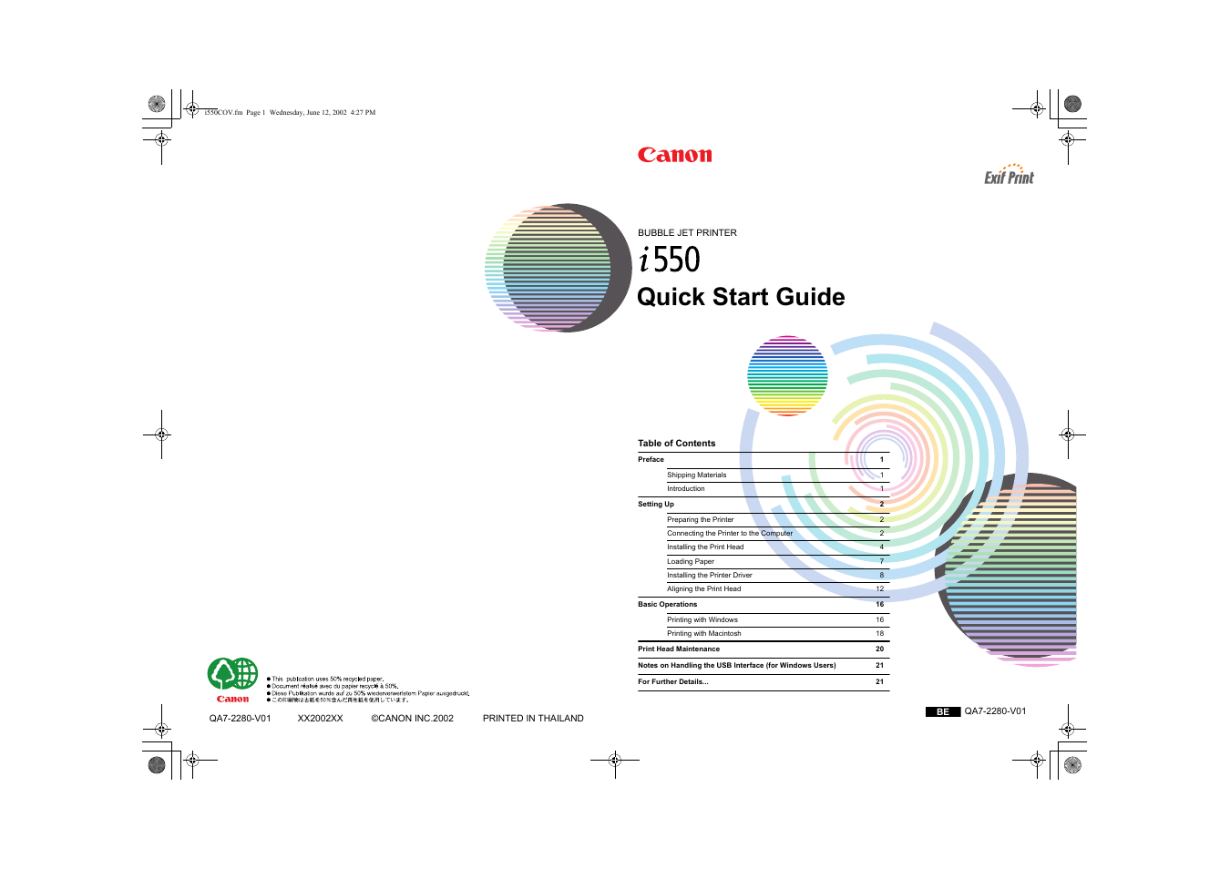 Canon i 550 User Manual | 26 pages