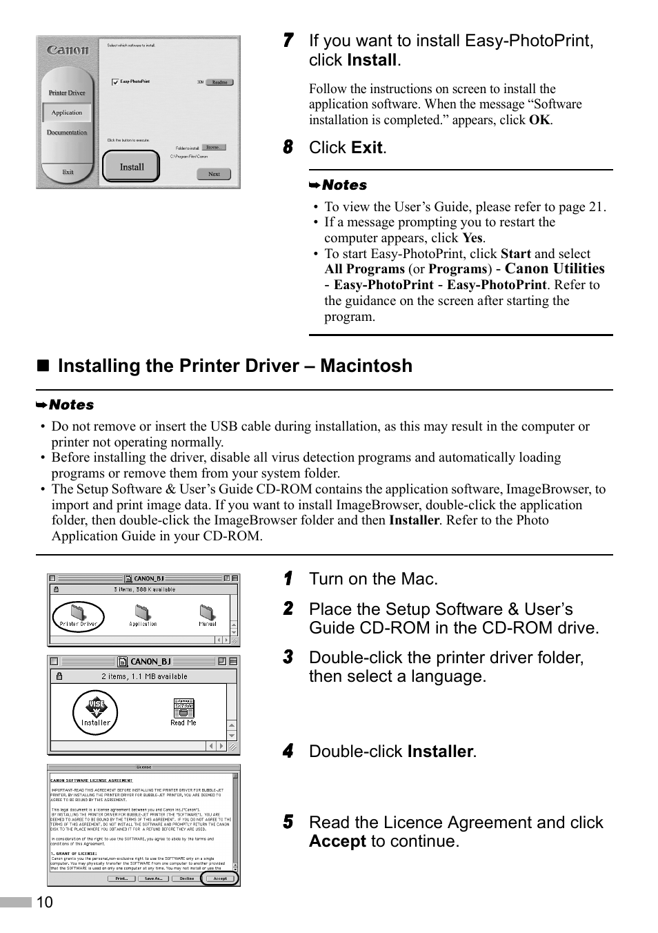 Installing the printer driver – macintosh 1111 | Canon i 550 User Manual | Page 12 / 26