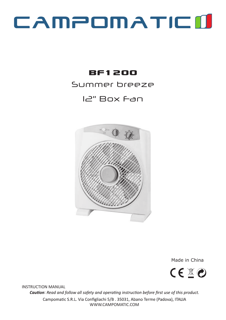 Campomatic BF1200 User Manual | 6 pages