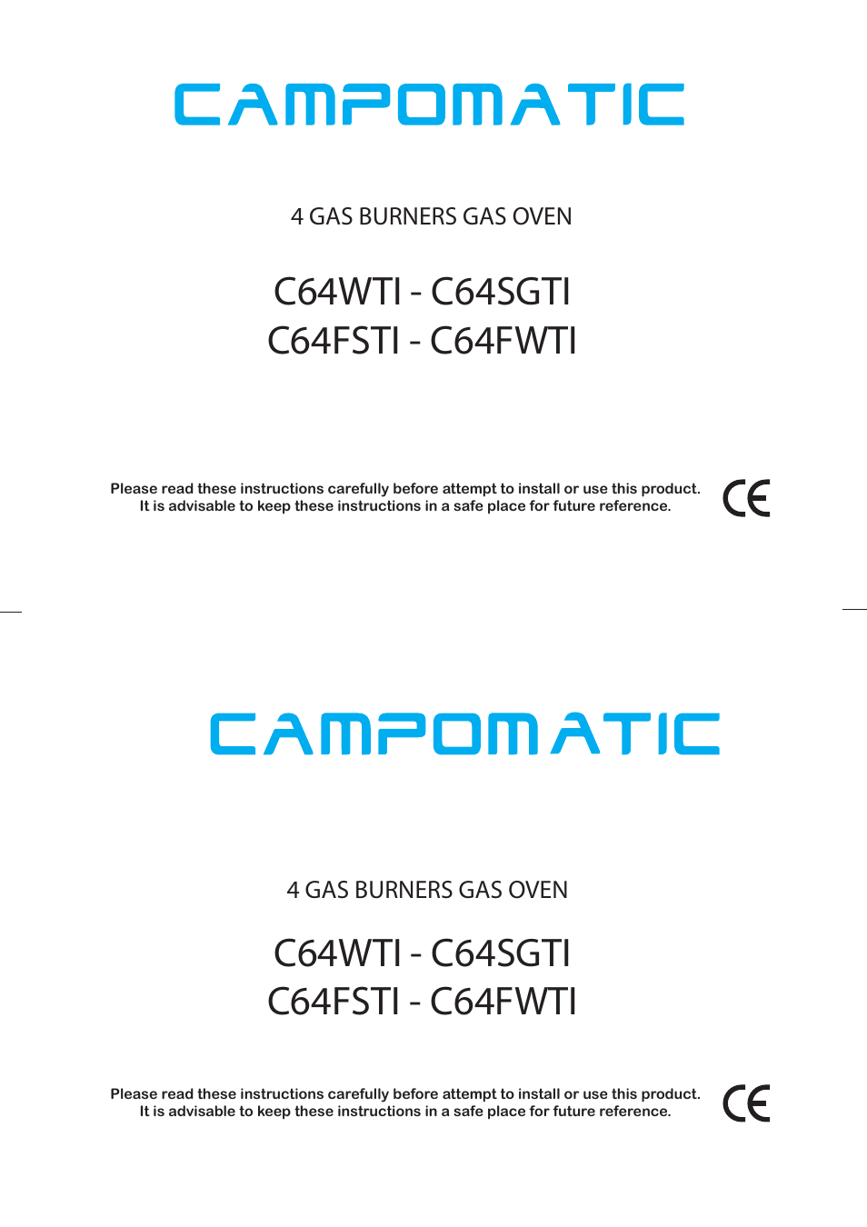 Campomatic C64WTI User Manual | 12 pages