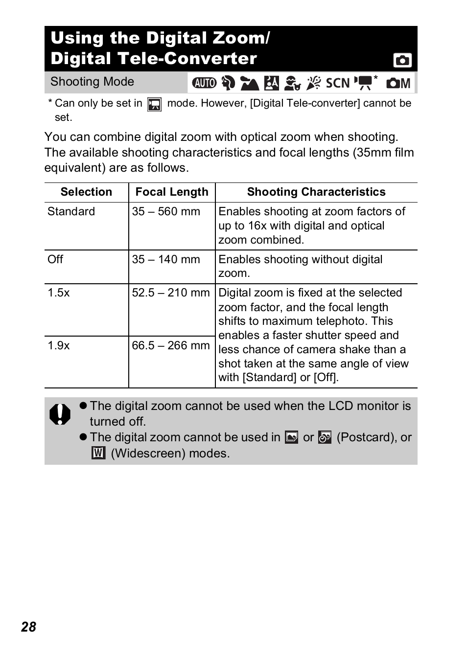 Using the digital zoom/digital tele-converter, Using the digital zoom/ digital tele-converter, P. 28) | P. 28 | Canon A560 User Manual | Page 30 / 127