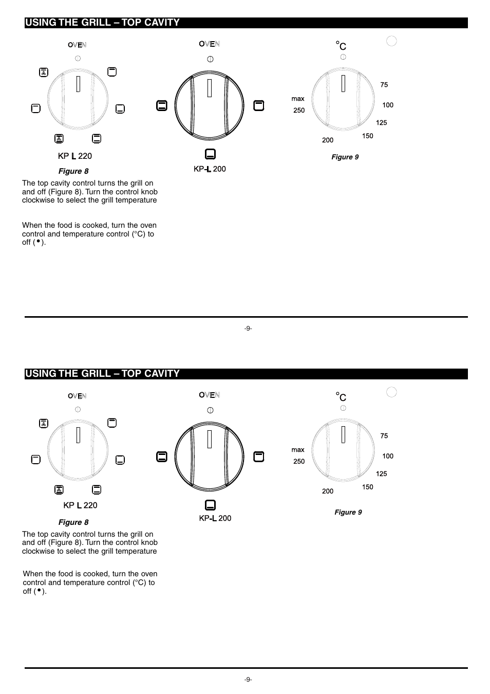 Using the grill – top cavity | Campomatic C64EWR User Manual | Page 9 / 12