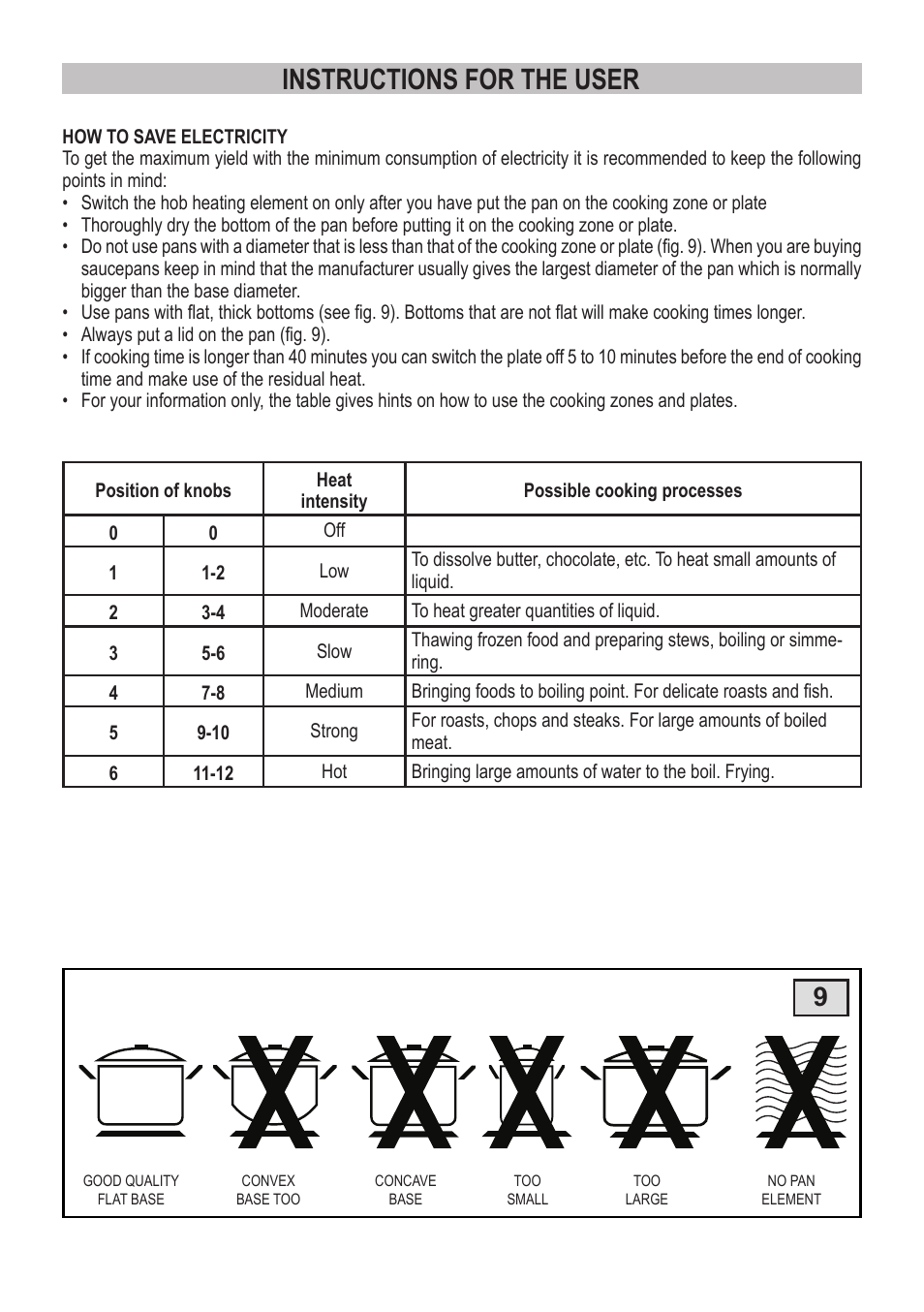 Instructions for the user | Campomatic C964XRSIFSCN User Manual | Page 14 / 72