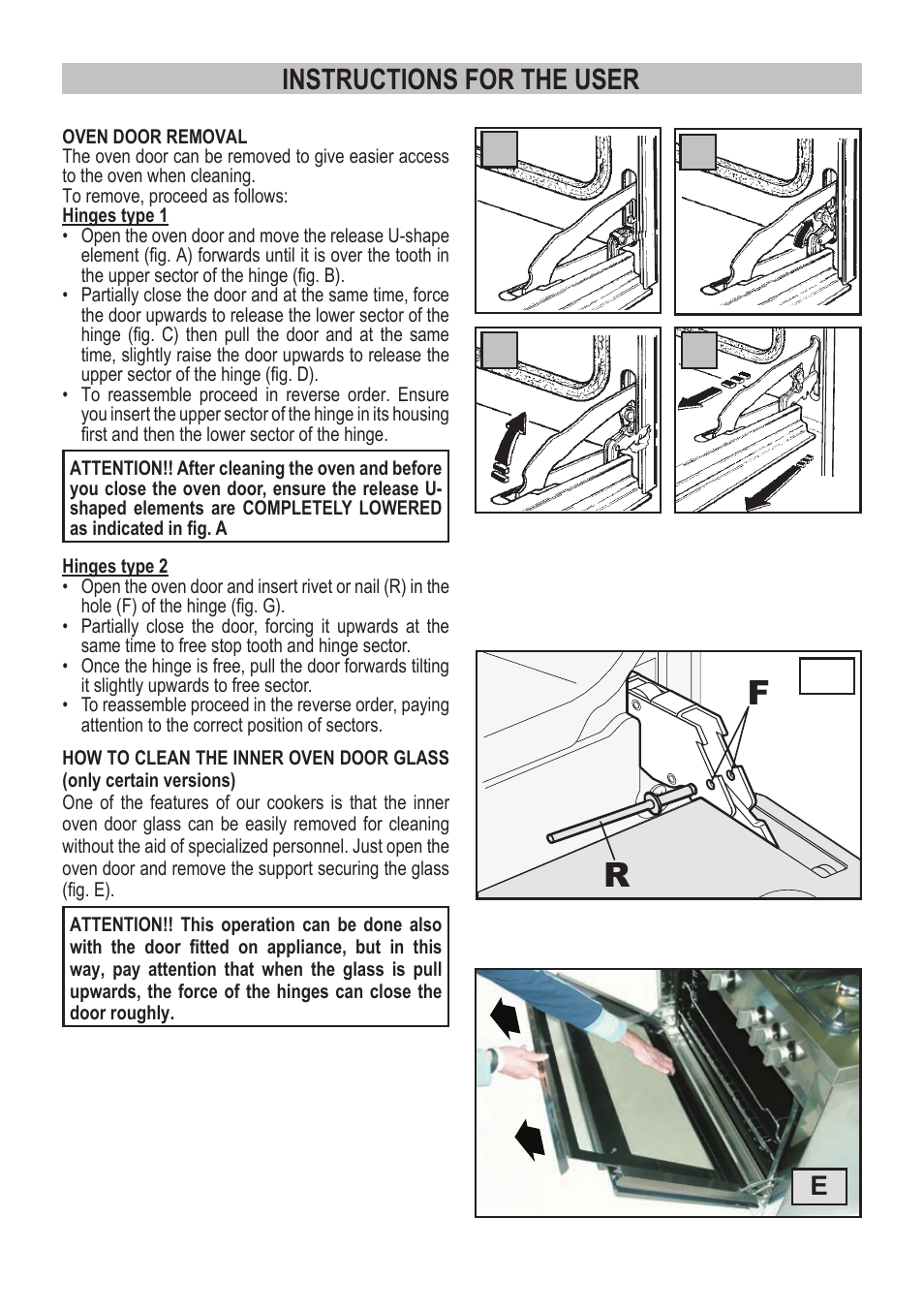 Instructions for the user, Eb d a c | Campomatic C964XRSIFSCN User Manual | Page 24 / 72