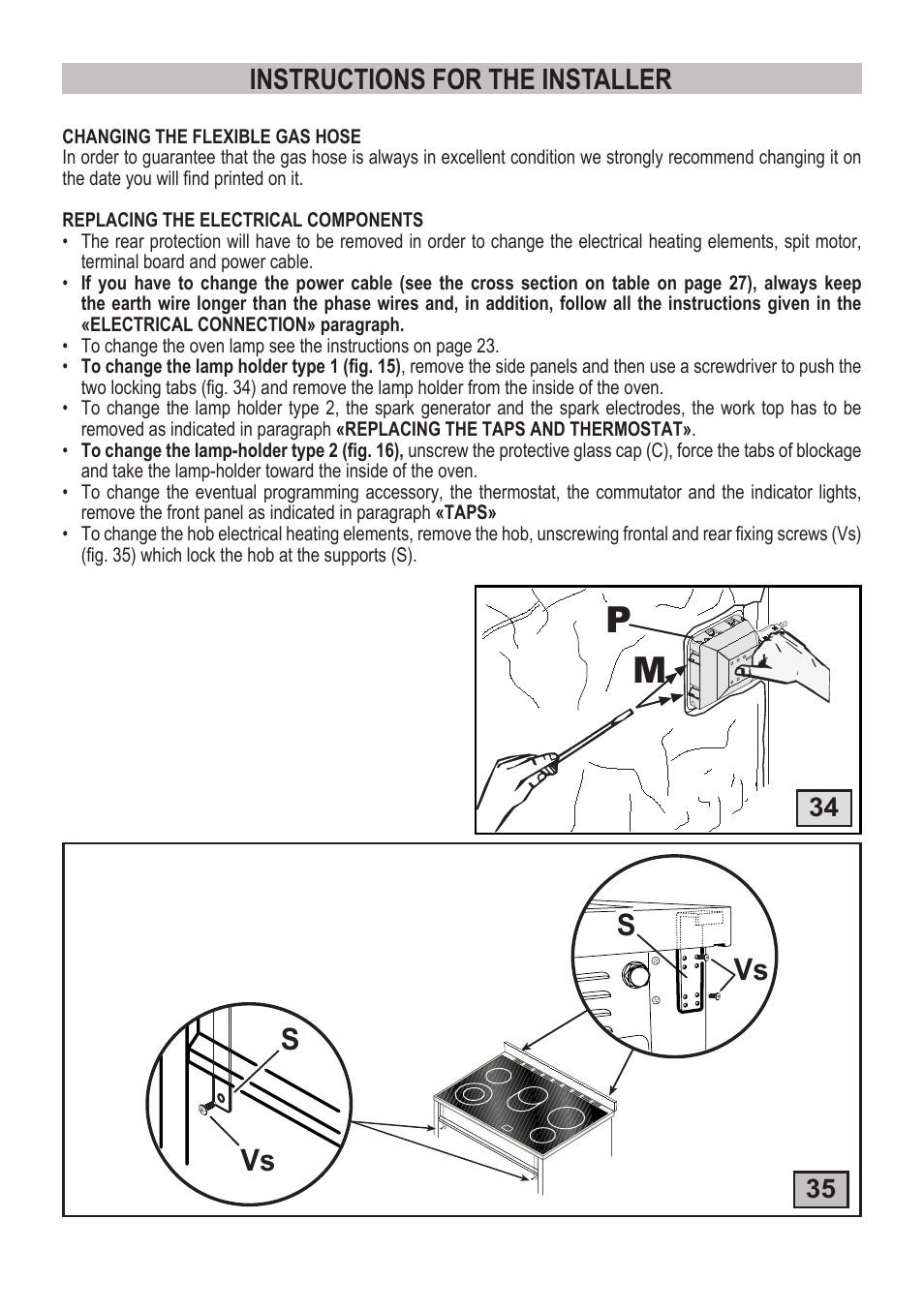 Instructions for the installer | Campomatic C964XRSIFSCN User Manual | Page 35 / 72
