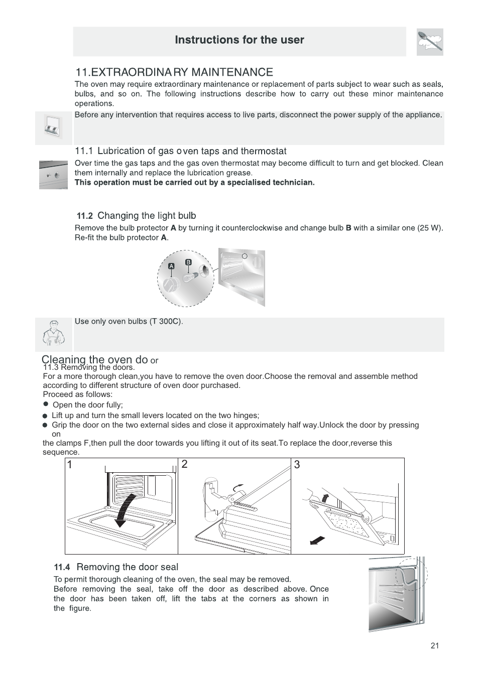 页 22, Cleaning the oven do | Campomatic CB95W User Manual | Page 22 / 22