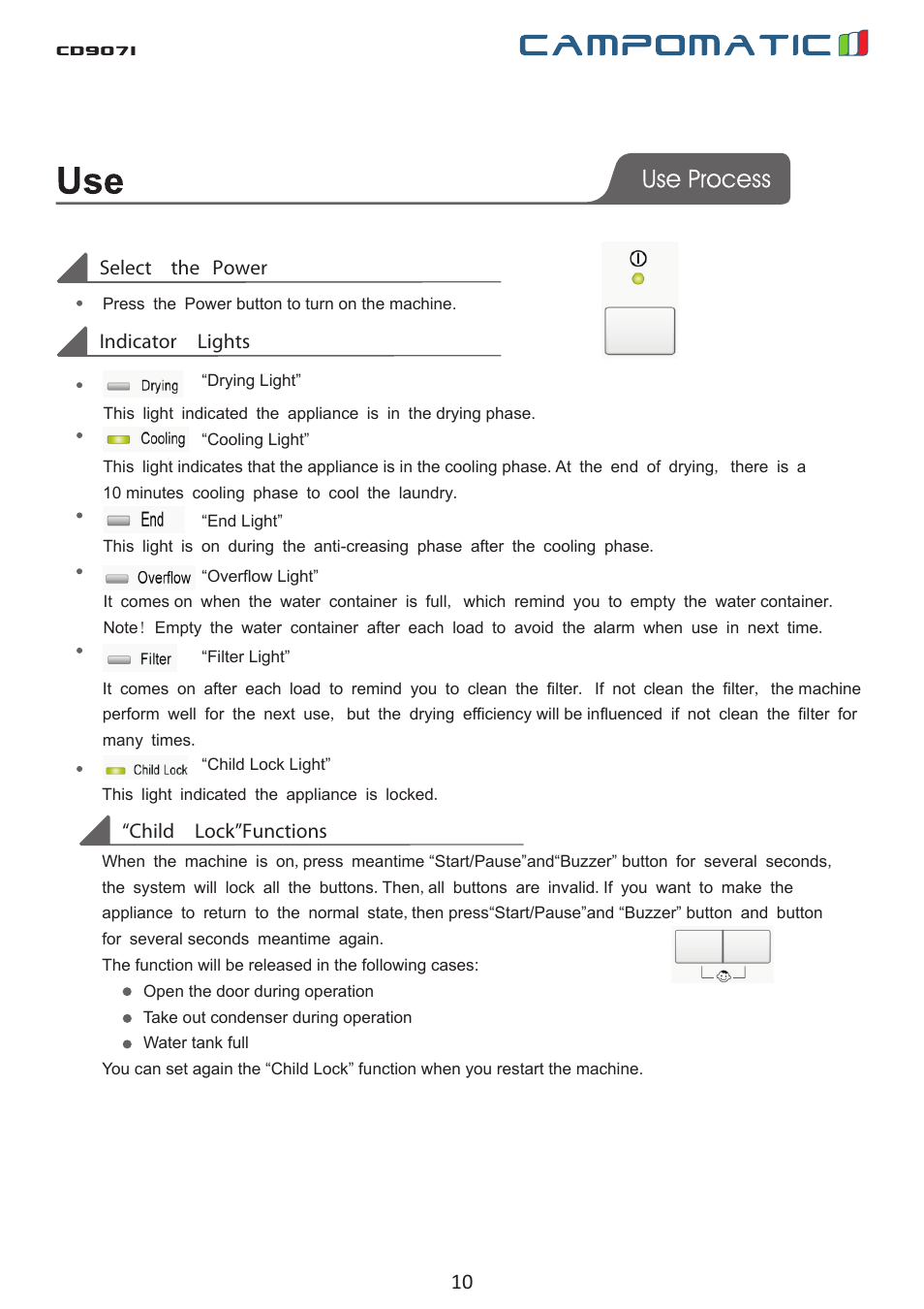 Cd907i | Campomatic CD907I User Manual | Page 10 / 23