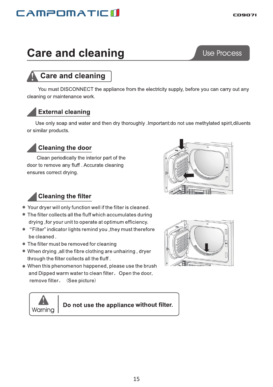 Cd907i | Campomatic CD907I User Manual | Page 15 / 23