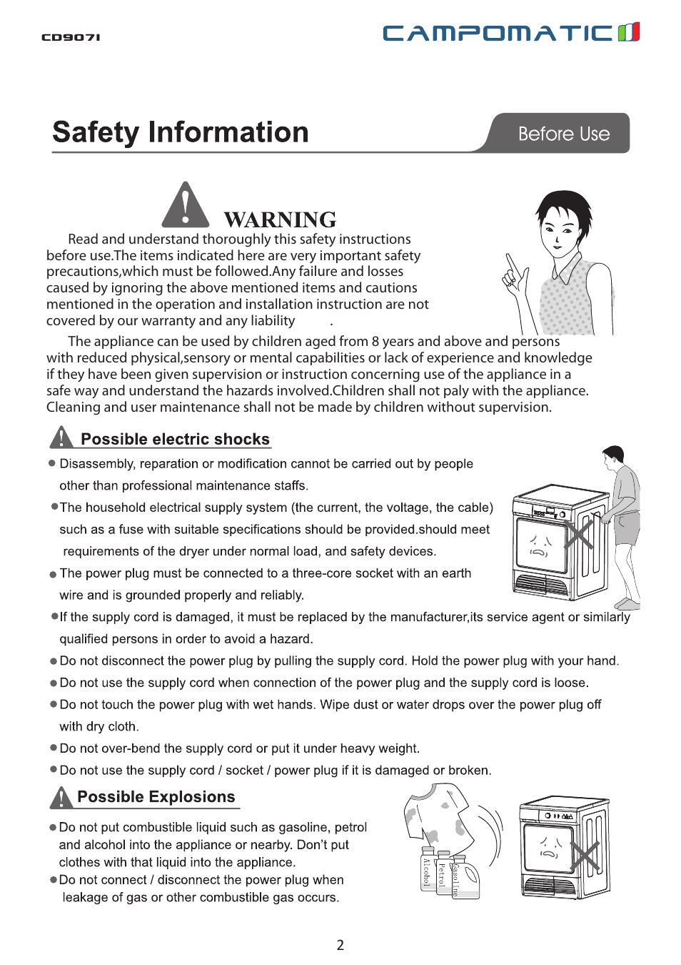 Cd907i | Campomatic CD907I User Manual | Page 2 / 23