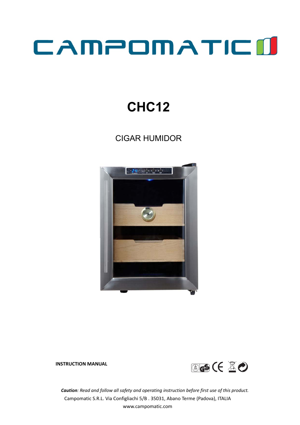Campomatic CHC12 User Manual | 9 pages