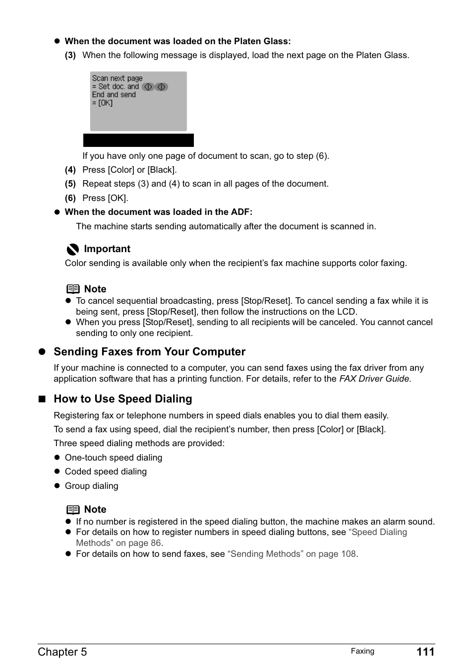 Chapter 5 111, Z sending faxes from your computer, How to use speed dialing | Canon PIXMA MP830 User Manual | Page 113 / 222