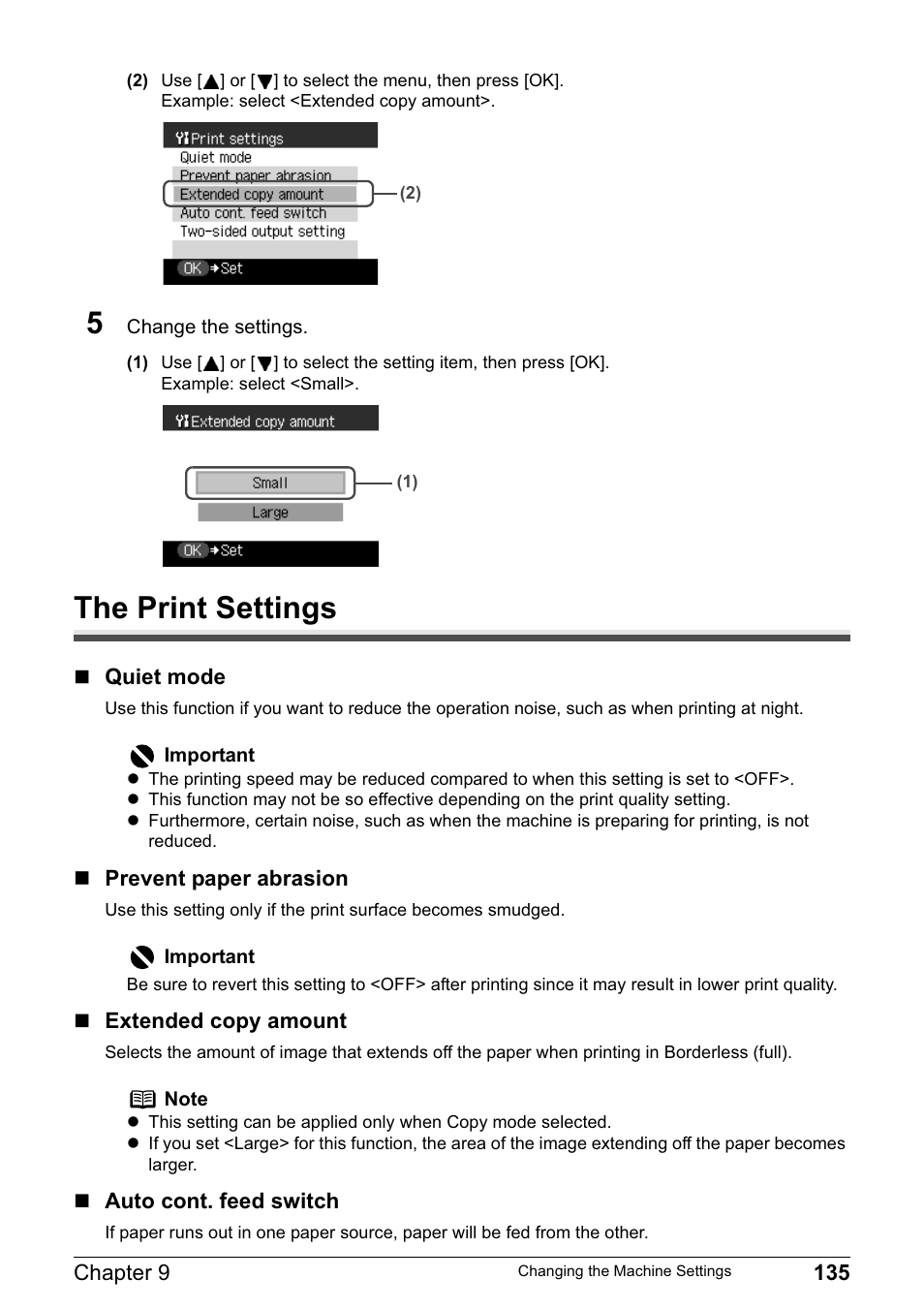 The print settings | Canon PIXMA MP830 User Manual | Page 137 / 222