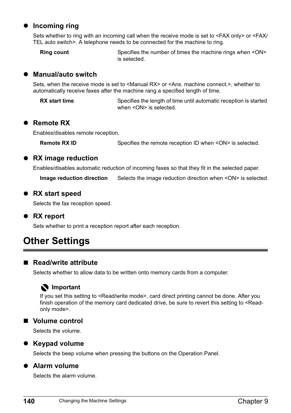 Other settings | Canon PIXMA MP830 User Manual | Page 142 / 222