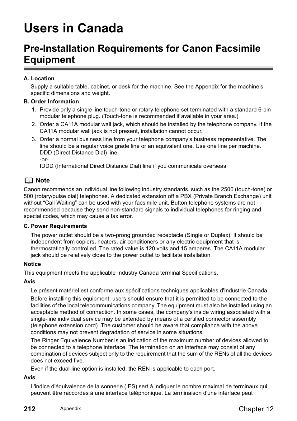 Users in canada | Canon PIXMA MP830 User Manual | Page 214 / 222