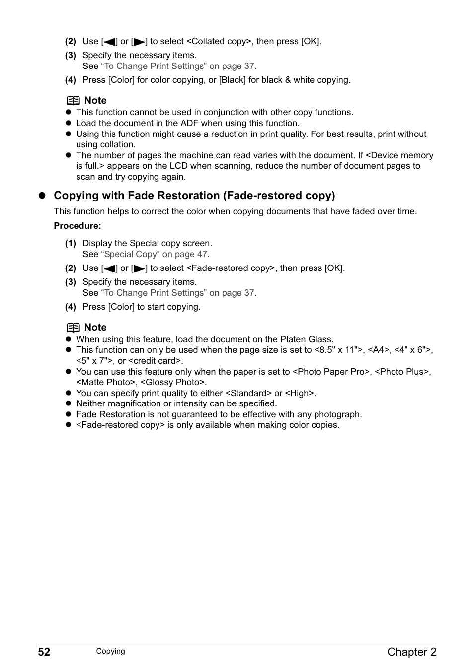 52 chapter 2 | Canon PIXMA MP830 User Manual | Page 54 / 222