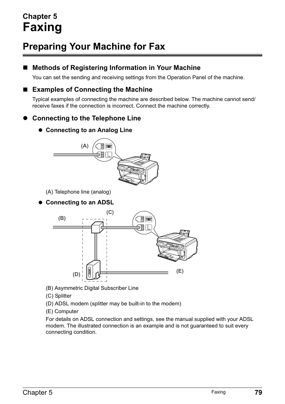 Faxing, Preparing your machine for fax | Canon PIXMA MP830 User Manual | Page 81 / 222