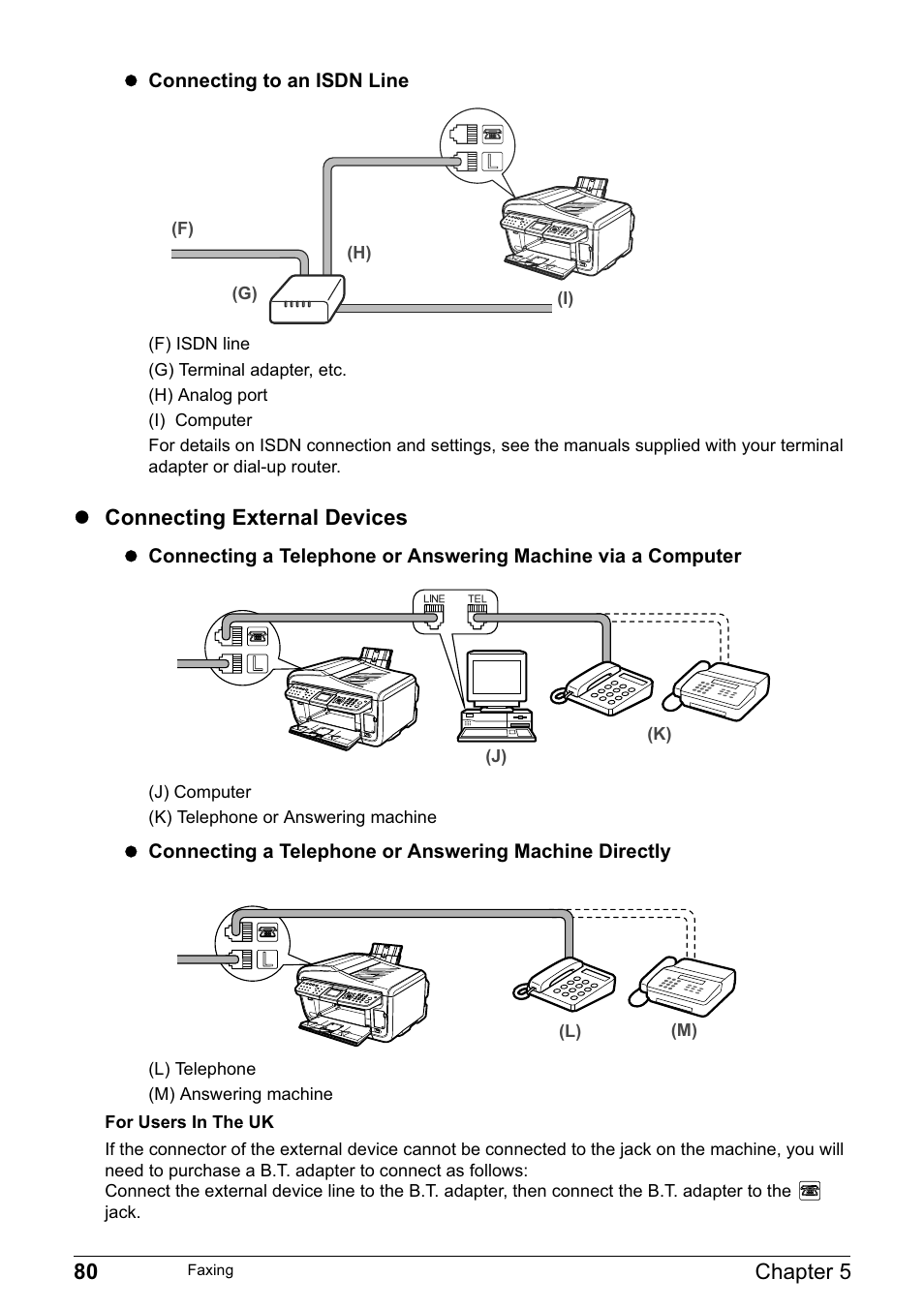 80 chapter 5, Z connecting external devices | Canon PIXMA MP830 User Manual | Page 82 / 222