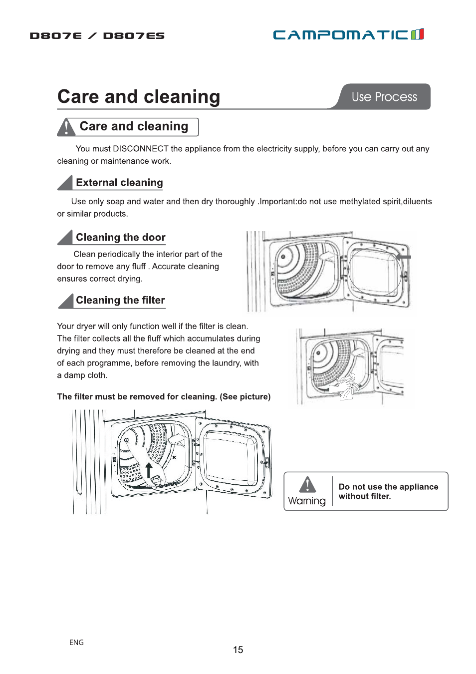 Campomatic D807E User Manual | Page 15 / 45