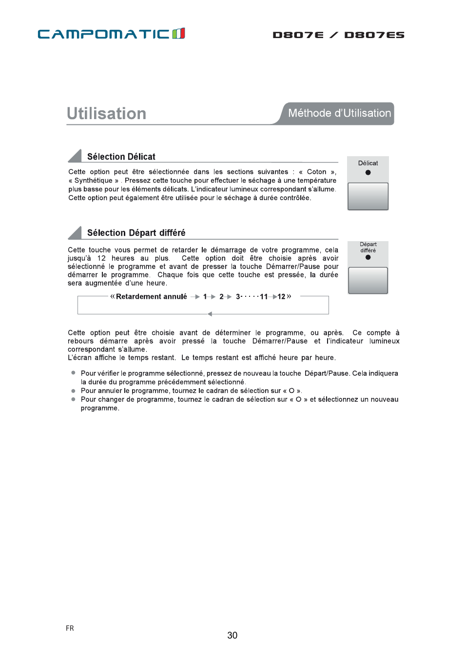 Campomatic D807E User Manual | Page 30 / 45