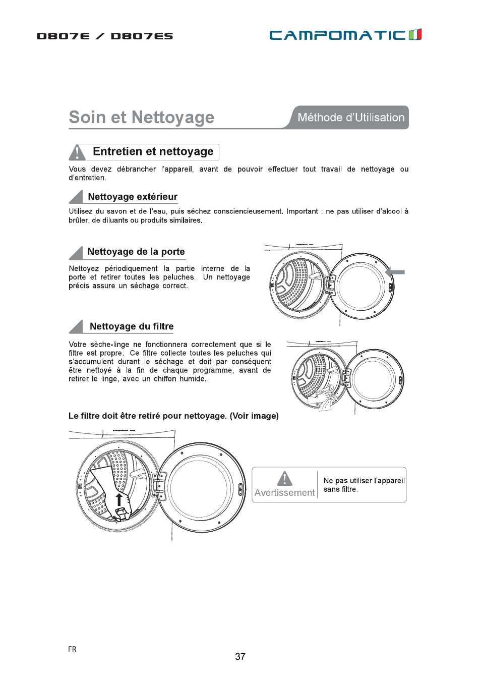 Campomatic D807E User Manual | Page 37 / 45