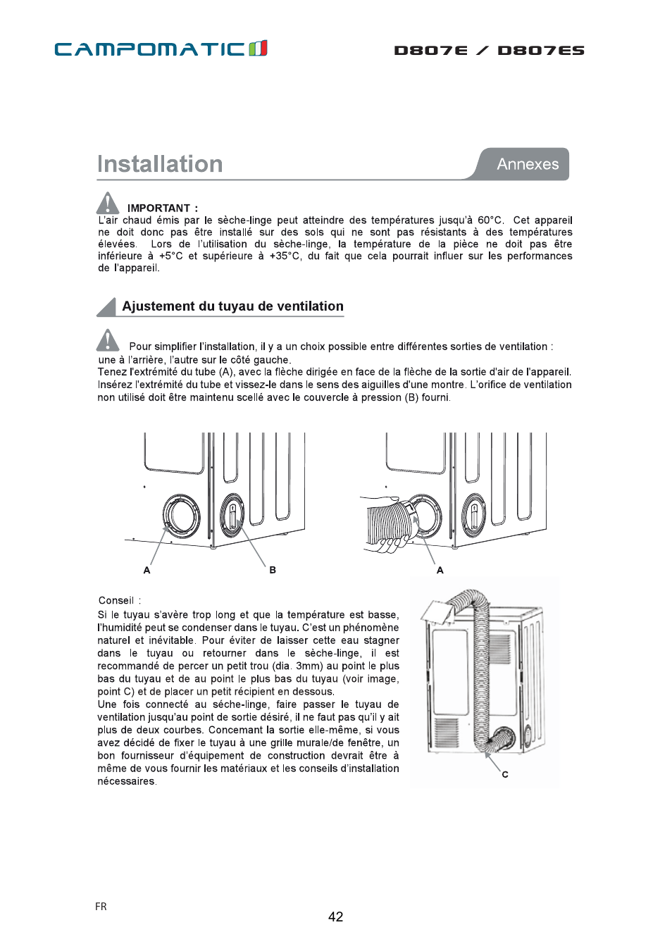 Campomatic D807E User Manual | Page 42 / 45