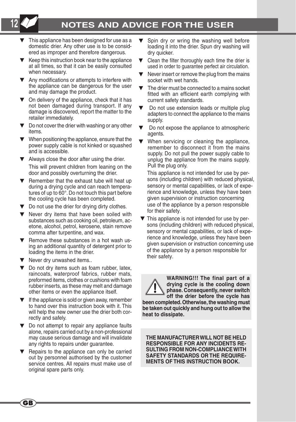 Campomatic D862L User Manual | Page 12 / 28