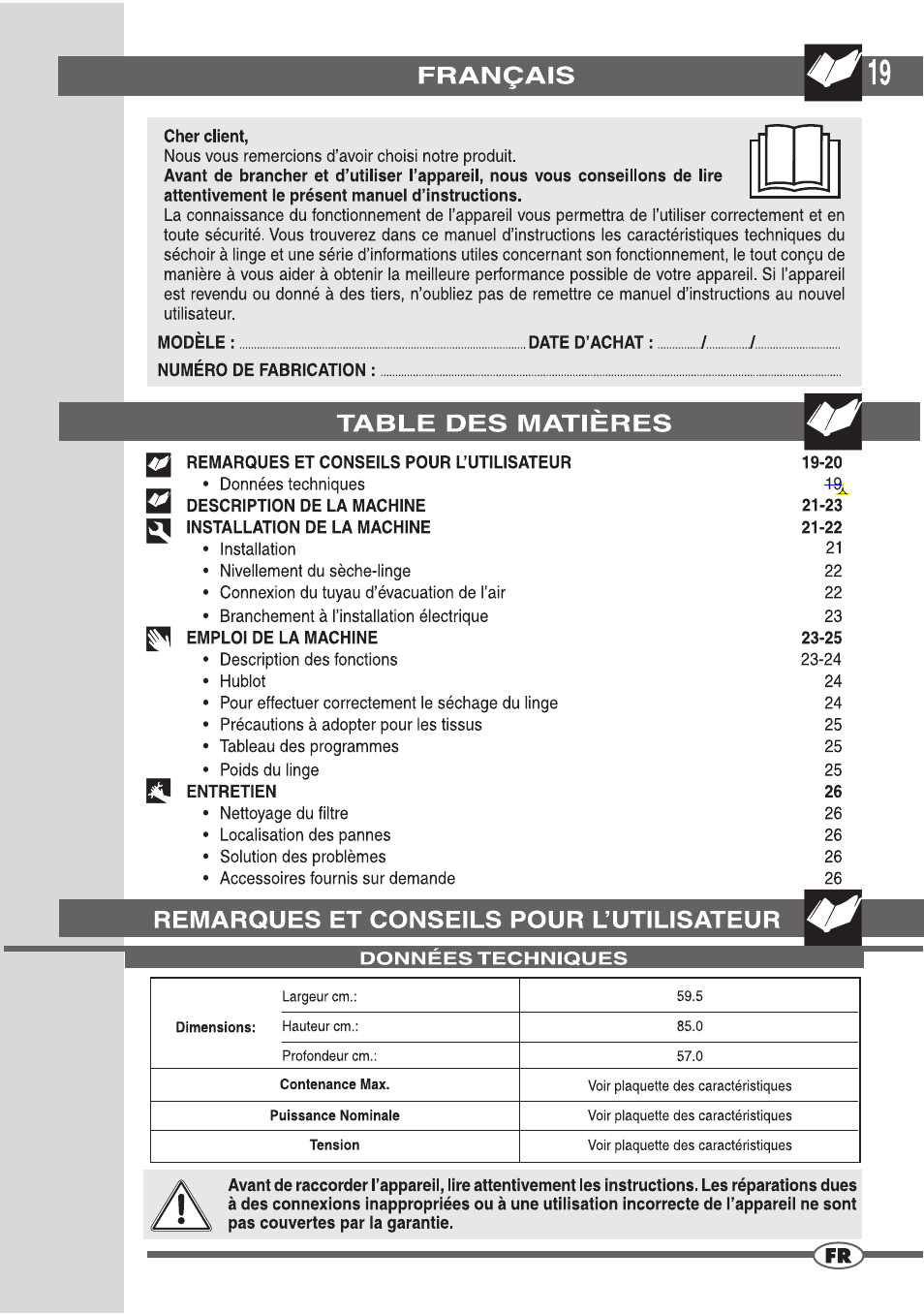 Campomatic D862L User Manual | Page 19 / 28
