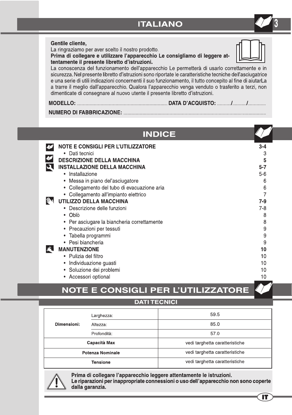 Campomatic D862L User Manual | Page 3 / 28